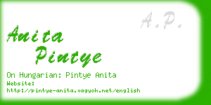 anita pintye business card